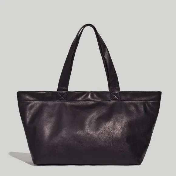 Madewell Oversized Piazza Tote Bag in Black Leather - Picture 1 of 6